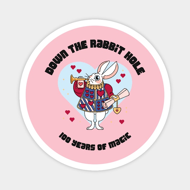 Wonderland Down The Rabbit Hole Magnet by Tip Top Tee's